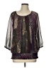 Christopher & Banks 100% Polyester Metallic Purple 3/4 Sleeve Blouse Size L - photo 1