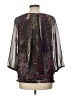 Christopher & Banks 100% Polyester Metallic Purple 3/4 Sleeve Blouse Size L - photo 2