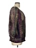 Christopher & Banks 100% Polyester Metallic Purple 3/4 Sleeve Blouse Size L - photo 4