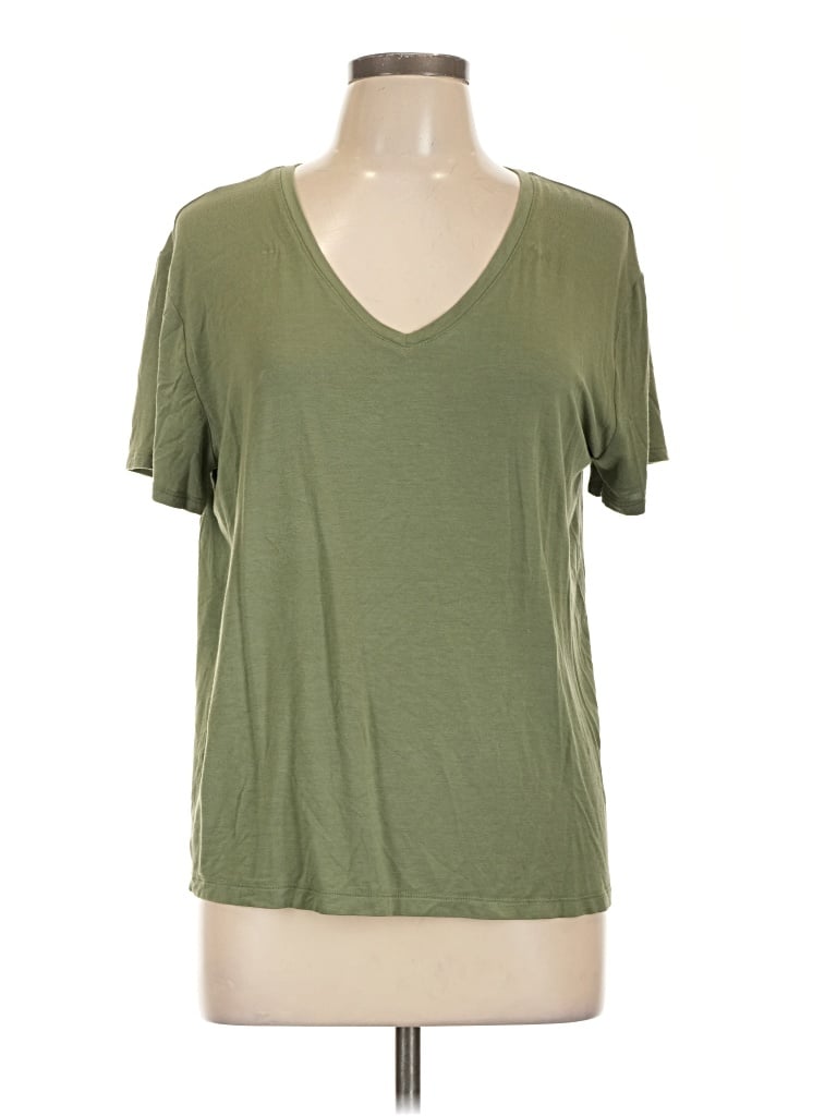 Pre-owned Nine West Short Sleeve Top Green V-neck Tops