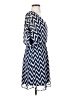 Buttons Chevron-herringbone Blue Casual Dress Size S - photo 4