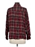 Max Studio Plaid Burgundy Long Sleeve Blouse Size M - photo 2