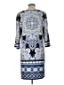 Studio One Paisley Blue Casual Dress Size L - photo 2