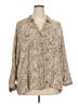 Tinsel 100% Rayon Animal Print Tan 3/4 Sleeve Blouse Size 3X - photo 1
