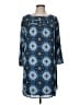 Ann Taylor LOFT 100% Polyester Print Blue Casual Dress Size M - photo 1