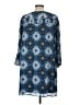 Ann Taylor LOFT 100% Polyester Print Blue Casual Dress Size M - photo 2