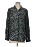 AVA 100% Polyester Animal Print Green Long Sleeve Blouse Size L - photo 1