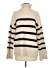 Zara Stripes Ivory Turtleneck Sweater Size S - photo 1