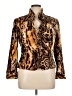 Carmen Marc Valvo Animal Print Brown Blazer Size 16 - photo 1