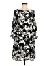 Worthington 100% Polyester Print Black Casual Dress Size M - photo 1