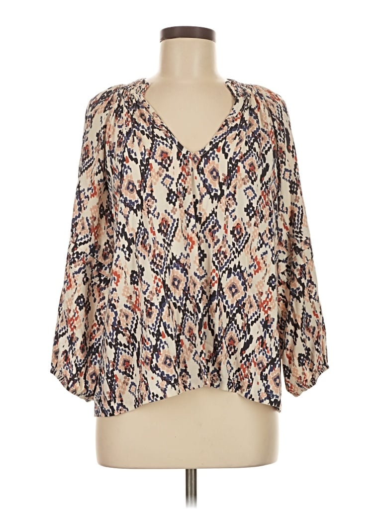 Pre-owned Evereve 3/4 Sleeve Blouse In Ivory