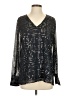 Ann Taylor Factory 100% Polyester Silver Long Sleeve Blouse Size S - photo 1