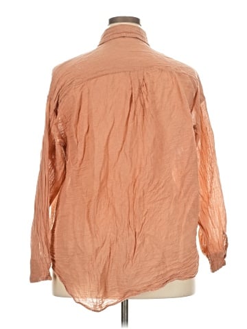 TAN + LINES 3/4 Sleeve Button-Down Shirt (view 2)