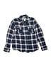 Ocean + Coast 100% Cotton Plaid Blue Long Sleeve Button-Down Shirt Size 7 - photo 1