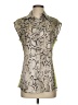 Pinko Animal Print Silver Brown Sleeveless Blouse Size EU (IT) 36 / US 0 - photo 1