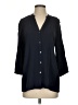 Ichi 100% Viscose Black 3/4 Sleeve Button-Down Shirt Size XS - photo 1