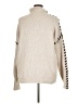 AGB Chevron-herringbone Tan Turtleneck Sweater Size XL - photo 2