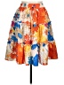 Shein Print Orange Casual Skirt Size 6 - photo 1