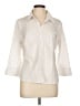 Unbranded Ivory 3/4 Sleeve Button-Down Shirt Size L (estimated) - photo 1