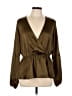 Guess Solid Brown Long Sleeve Blouse Size XL - photo 1
