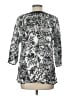 Chico's 100% Cotton Floral Black Silver 3/4 Sleeve Blouse Size Lg (2) - photo 2