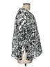 Chico's 100% Cotton Floral Black Silver 3/4 Sleeve Blouse Size Lg (2) - photo 4