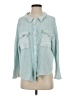 Bucketlist Checkered-gingham Teal Long Sleeve Blouse Size S - photo 1