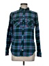 Lands' End Plaid Teal Long Sleeve Button-Down Shirt Size M - photo 1