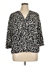 Fred David Animal Print Black 3/4 Sleeve Blouse Size 1X - photo 1