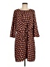 Halogen 100% Polyester Print Brown Casual Dress Size L - photo 1