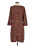 Halogen 100% Polyester Print Brown Casual Dress Size L - photo 2
