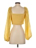Shein Yellow 3/4 Sleeve Blouse Size XS - photo 2