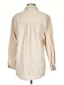 Roxy 100% Cotton Solid Tan 3/4 Sleeve Button-Down Shirt Size S - photo 2
