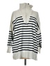 Pink Lily Stripes Silver Pullover Sweater Size M - photo 1