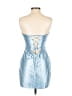 Unbranded 100% Polyester Metallic Blue Cocktail Dress Size 4 - photo 2