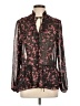 Unbranded 100% Polyester Burgundy Long Sleeve Blouse Size 10 (estimated) - photo 1