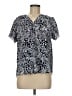 Hilary Radley Blue Short Sleeve Blouse Size M - photo 1