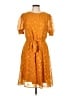 NY Collection 100% Polyester Polka Dots Orange Casual Dress Size L - photo 1
