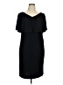 Connected Apparel Solid Black Cocktail Dress Size 14W - photo 1