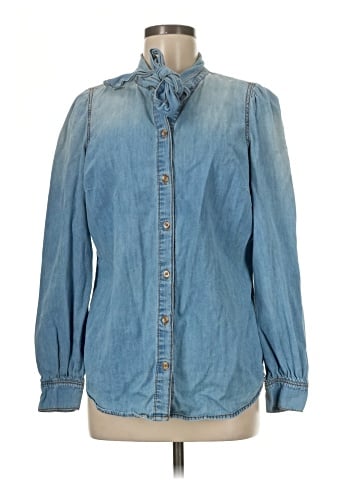 Scoop Long Sleeve Button-Down Shirt (view 1)