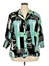 Elementz Color Block Teal 3/4 Sleeve Blouse Size 2X - photo 1