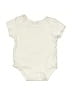 Unbranded 100% Cotton Solid Ivory Short Sleeve Onesie Size 0-3 mo - photo 1
