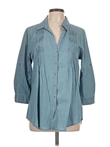 Vintage America Blues 3/4 Sleeve Button-Down Shirt (view 1)