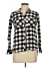 Love Notes 100% Cotton Checkered-gingham Black Long Sleeve Button-Down Shirt Size M - photo 1