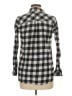 Love Notes 100% Cotton Checkered-gingham Black Long Sleeve Button-Down Shirt Size M - photo 2