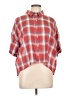 Freebird Plaid Red Short Sleeve Button-Down Shirt Size L - photo 1