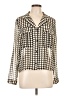 T Tahari 100% Polyester Houndstooth Ivory 3/4 Sleeve Blouse Size L - photo 1