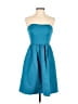 David's Bridal 100% Polyester Solid Teal Cocktail Dress Size 4 - photo 1