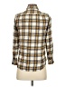 MELLODAY Plaid Gold Long Sleeve Blouse Size XS - photo 2