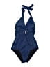 Lands' End Solid Blue One Piece Swimsuit Size 8 - photo 1